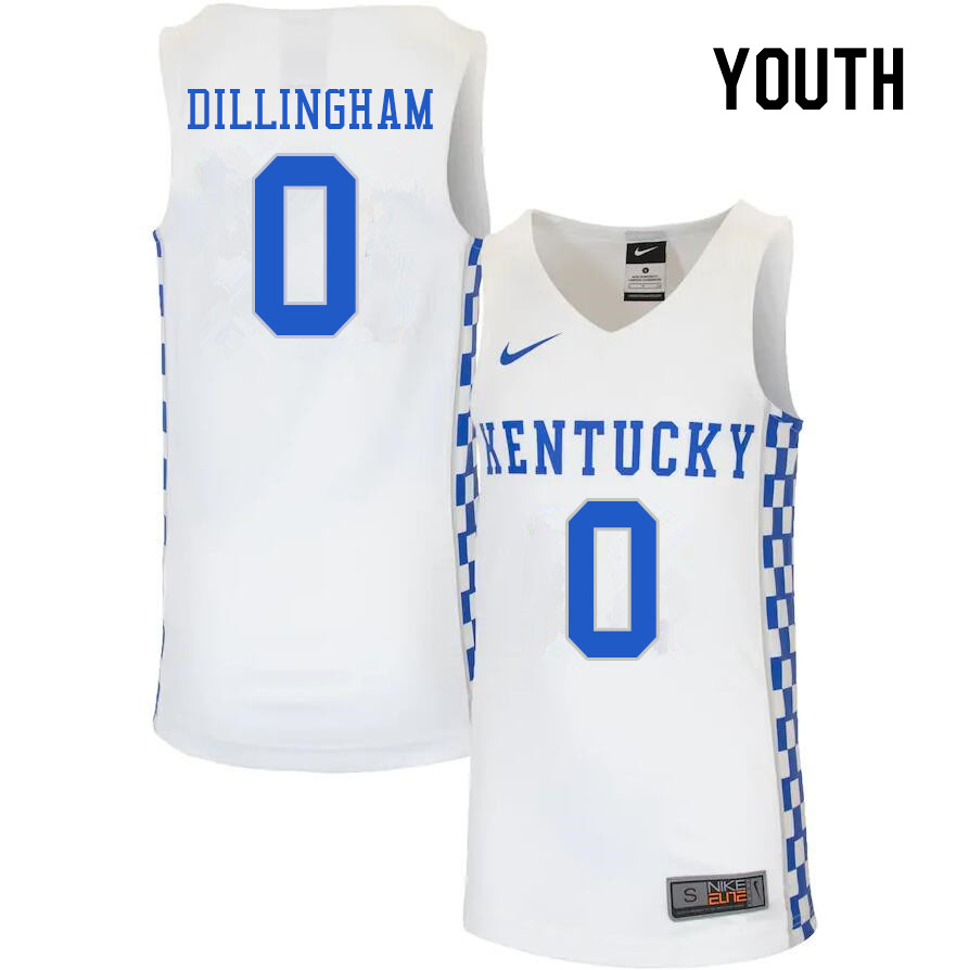 Youth #0 Rob Dillingham Kentucky Wildcats College Basketball Jerseys Stitched Sale-White - Click Image to Close